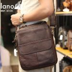 Túi da đeo chéo nam Lano lịch lãm cuốn hút KT105 nâu - đeo chéo