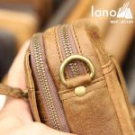 Túi da Lano đeo chéo nam giá rẻ KT109 vàng bò - khóa ngăn