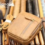 Túi da Lano đeo chéo nam giá rẻ KT109 vàng bò