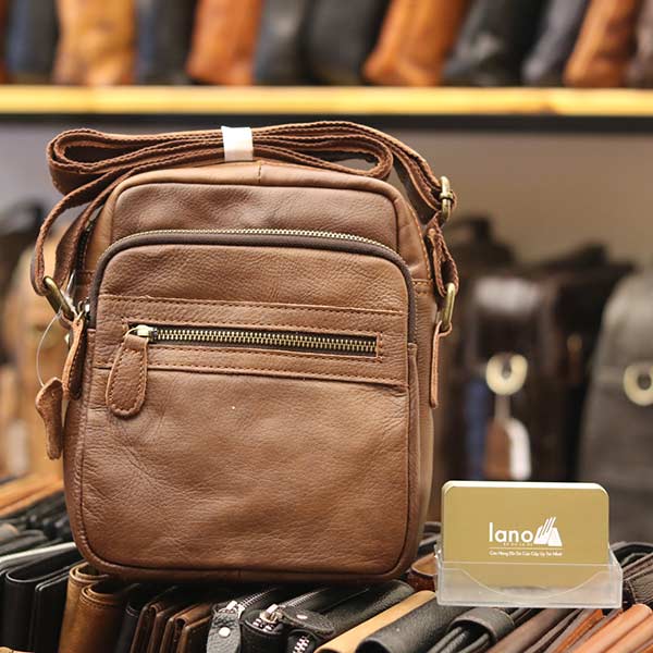Túi da nam đeo chéo giá rẻ Lano sang trọng thời trang KT106 nâu