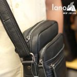Túi da nam đeo chéo giá rẻ Lano sang trọng thời trang KT106 đen - đeo chéo