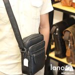Túi da nam đeo chéo giá rẻ Lano sang trọng thời trang KT106 đen - đeo chéo