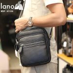 Túi da nam đeo chéo giá rẻ Lano sang trọng thời trang KT106 đen - đeo chéo