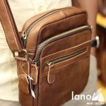 Túi da nam đeo chéo giá rẻ Lano sang trọng thời trang KT106 nâu - đeo chéo