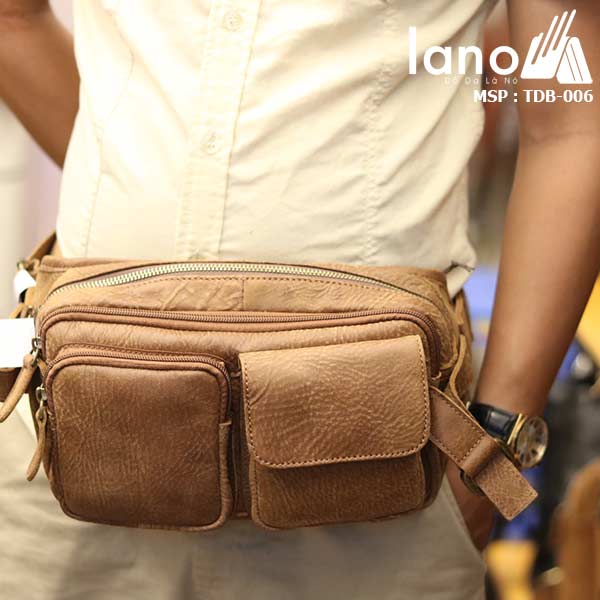 Túi đeo bụng nam da bò nhỏ gọn tiện lợi TDB006 - đeo bụng