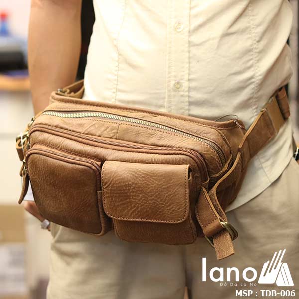 Túi đeo bụng nam da bò nhỏ gọn tiện lợi TDB006 - đeo bụng