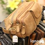 Túi đeo bụng nam da bò nhỏ gọn tiện lợi TDB006 nghiêng