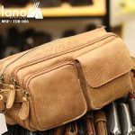 Túi đeo bụng nam da bò nhỏ gọn tiện lợi TDB006 nghiêng