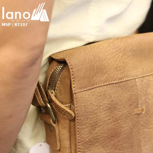 Túi đeo chéo nam da bò cao cấp Lano sang trọng thời trang tiện lợi KT107