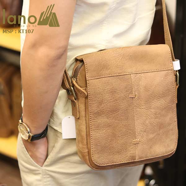 Túi đeo chéo nam da bò cao cấp Lano sang trọng thời trang tiện lợi KT107 - đeo lưng