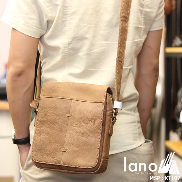 Túi đeo chéo nam da bò cao cấp Lano sang trọng thời trang tiện lợi KT107 - đeo lưng