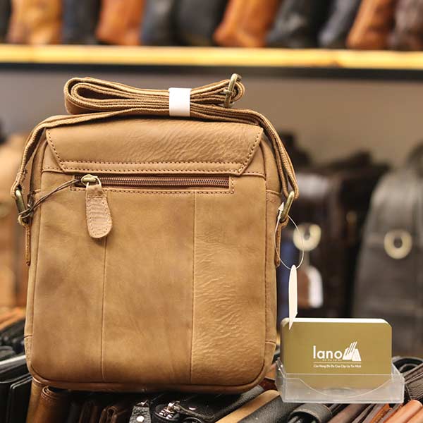 Túi đeo chéo nam da bò cao cấp Lano sang trọng thời trang tiện lợi KT107 - mặt sau