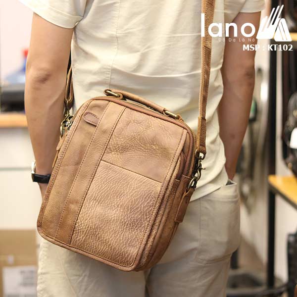 Túi đeo chéo nam da bò thật Lano thời trang cao cấp KT102 - đeo lưng