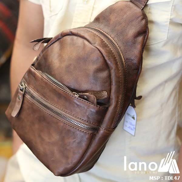Túi đeo chéo ngực nam Lano da bò cao cấp tiện dụng mẫu mới 2018 TDL47 - đeo trước ngực