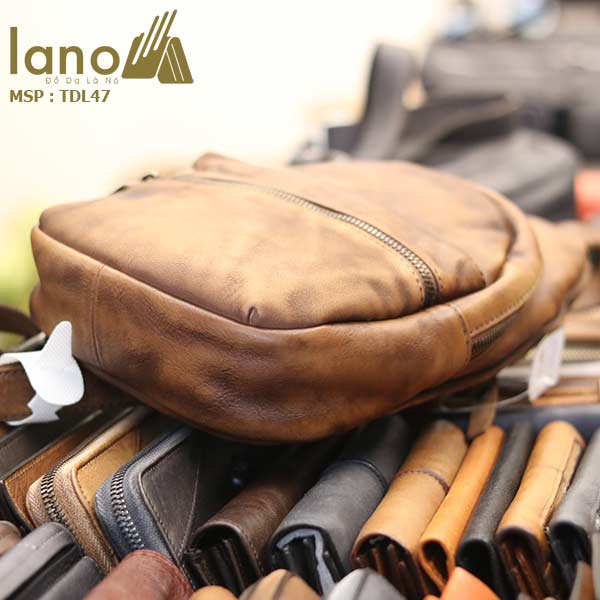 Túi đeo chéo ngực nam Lano da bò cao cấp tiện dụng mẫu mới 2018 TDL47 - cạnh đáy