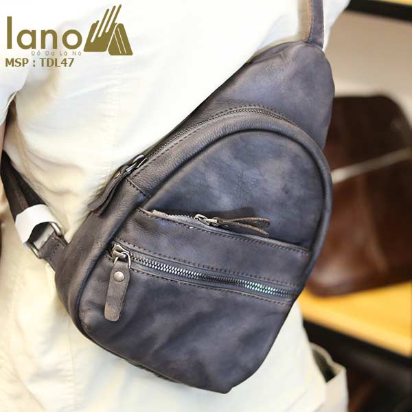 Túi đeo chéo ngực nam Lano da bò cao cấp tiện dụng mẫu mới 2018 TDL47 - đeo lưng