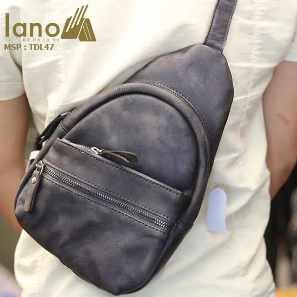 Túi đeo chéo ngực nam Lano da bò cao cấp tiện dụng mẫu mới 2018 TDL47 - đeo lưng