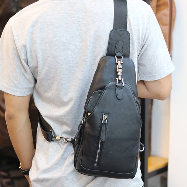 Túi đeo ngực nam Lano da bò thời trang phong cách TDL49 đeo chéo