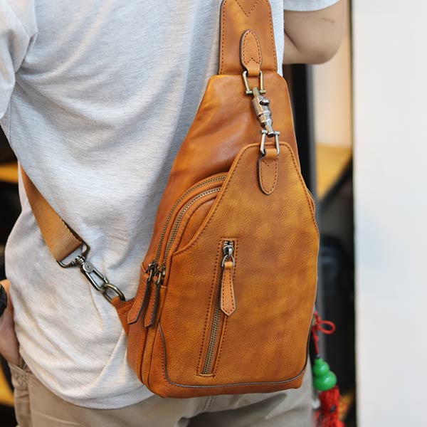 Túi đeo ngực nam Lano da bò thời trang phong cách TDL49 đeo chéo Túi đeo ngực nam Lano da bò thời trang phong cách TDL49 đeo chéo