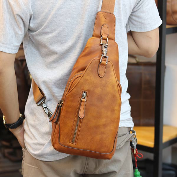 Túi đeo ngực nam Lano da bò thời trang phong cách TDL49 đeo chéo