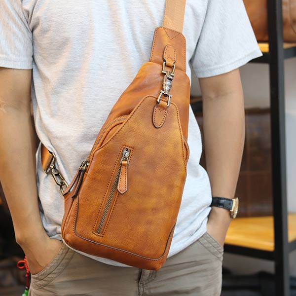 Túi đeo ngực nam Lano da bò thời trang phong cách TDL49 đeo chéo