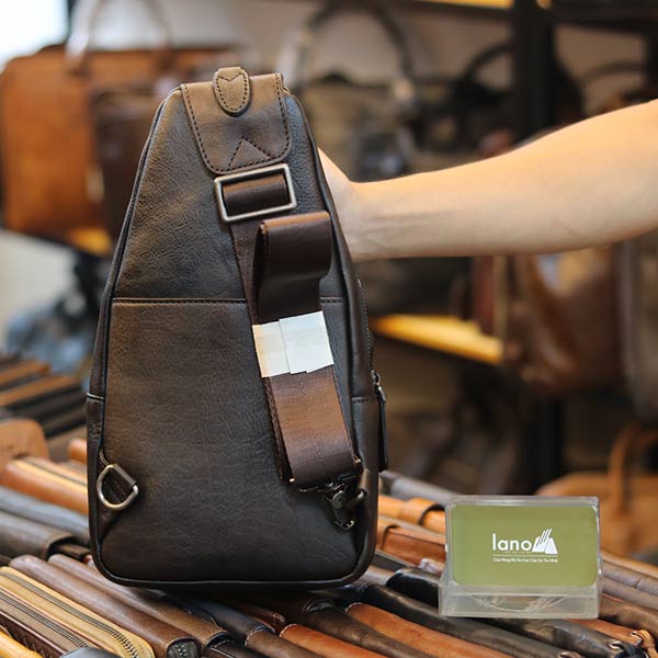Túi đeo ngực nam Lano da bò thời trang phong cách TDL49 mặt sau