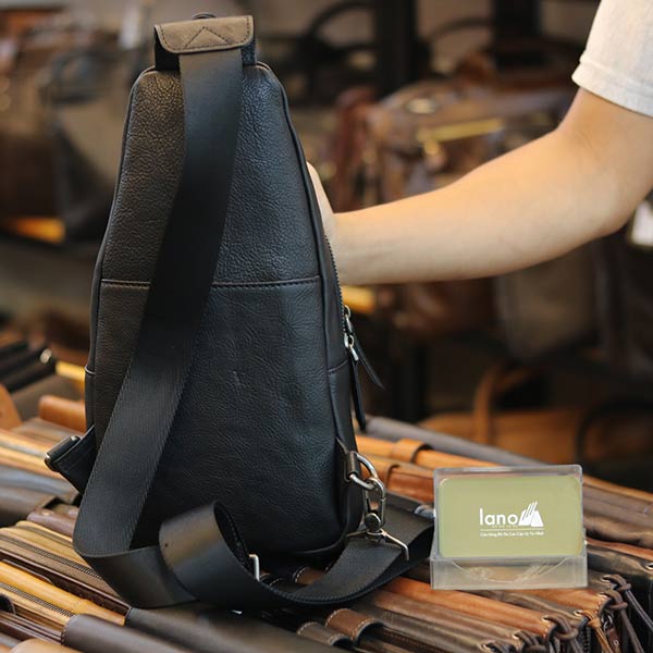 Túi đeo ngực nam Lano da bò thời trang phong cách TDL49 mặt sau