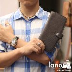 Ví cầm tay nam Lano da thật trẻ trung năng động VCTN034 - trên tay