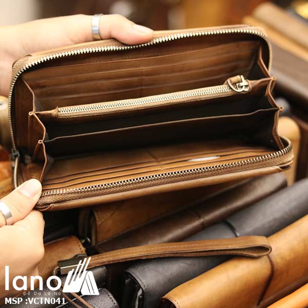 Ví cầm tay nam Lano mạnh mẽ nam tính mới nhất 2018 VCTN041 - bên trong