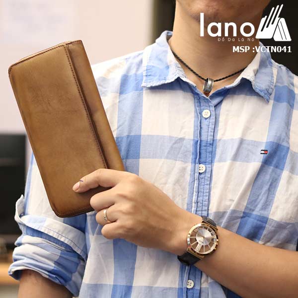Ví cầm tay nam Lano mạnh mẽ nam tính mới nhất 2018 VCTN041 trên tay