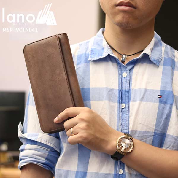 Ví cầm tay nam Lano mạnh mẽ nam tính mới nhất 2018 VCTN041 trên tay