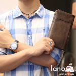 Ví cầm tay nam Lano thời trang cao cấp VCTN046 - trên tay