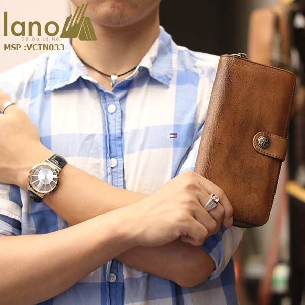 Ví dài cầm tay nam Lano tự tin cá tính mẫu mới 2018 VCTN033 trên tay