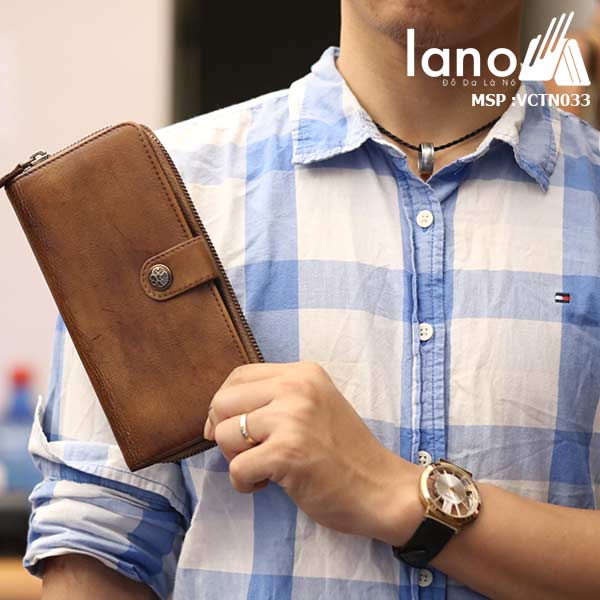 Ví dài cầm tay nam Lano tự tin cá tính mẫu mới 2018 VCTN033 trên tay