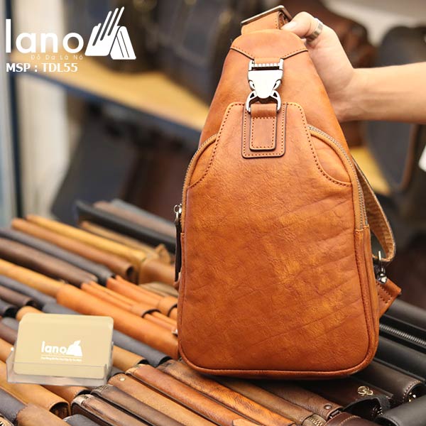Túi đeo ngực nam da bò thời trang cao cấp mẫu mới 2018 TDL55