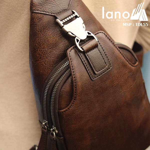 Túi đeo ngực nam da bò thời trang cao cấp mẫu mới 2018 TDL55