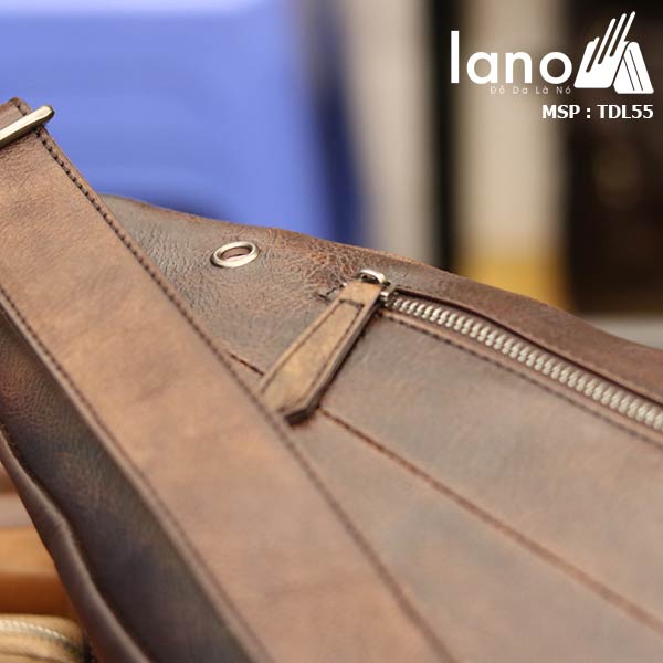 Túi đeo ngực nam da bò thời trang cao cấp mẫu mới 2018 TDL55 - khóa sau