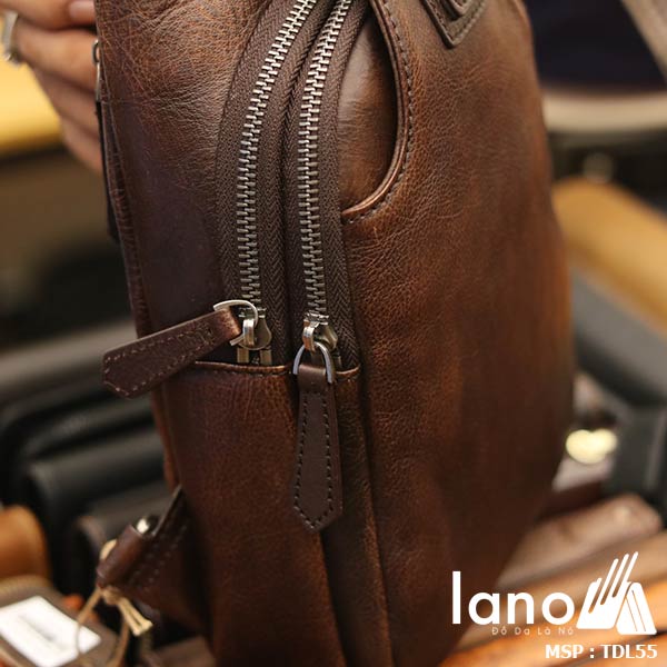 Túi đeo ngực nam da bò thời trang cao cấp mẫu mới 2018 TDL55 - khóa kéo