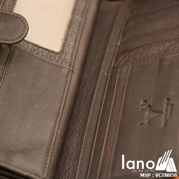 Ví cầm tay nam da bò 3 gấp thời trang tiện lợi VCTN056 - ngăn trong