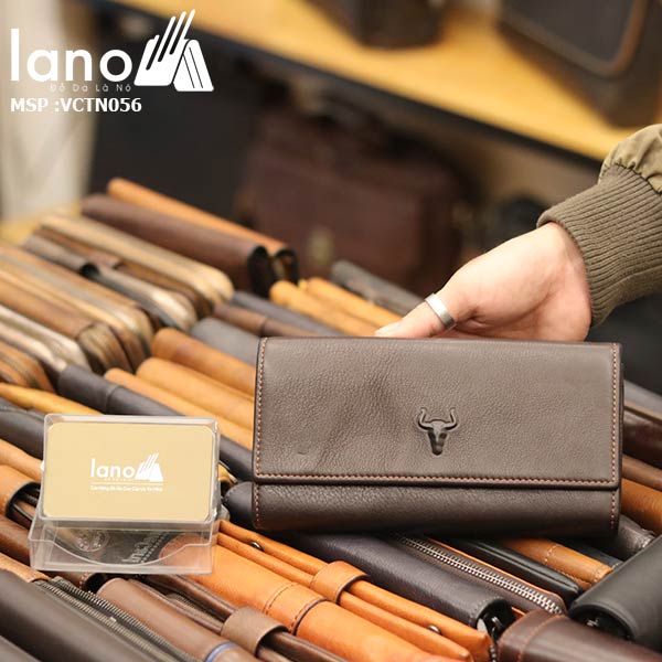 Ví cầm tay nam da bò 3 gấp thời trang tiện lợi VCTN056