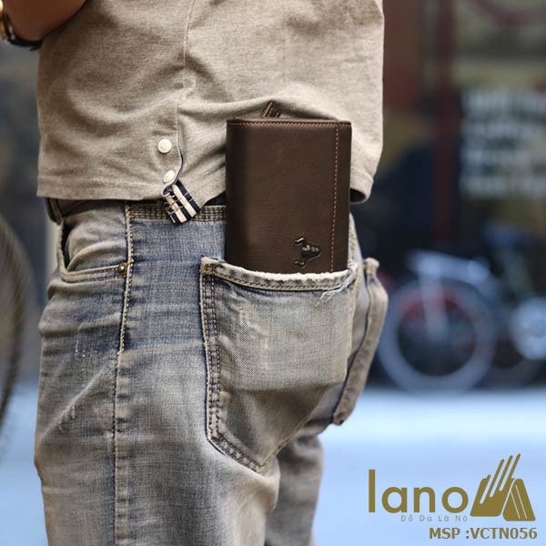 Ví cầm tay nam da bò 3 gấp thời trang tiện lợi VCTN056