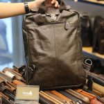 Ba lô da bò thời trang sang trọng Lano BLN09 - mặt sau