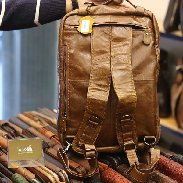 Cặp da cao cấp Lano thời trang Tiện Dụng CD75 nâu vàng - mặt sau