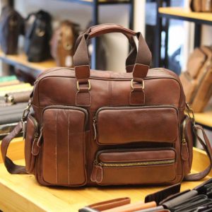 Cặp da nam Lano đựng Laptop 15 inch da bò thật thời trang bụi bặm CD64