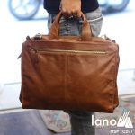 Cặp xách nam đeo chéo thời trang sang trọng CD77 nâu vàng - xách tay