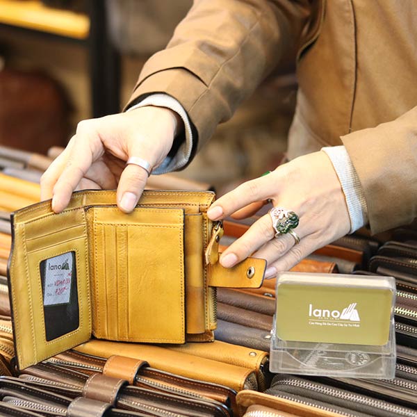Ví da nam Lano cao cấp trẻ trung sang trọng VDN035 ngăn đựng thẻ