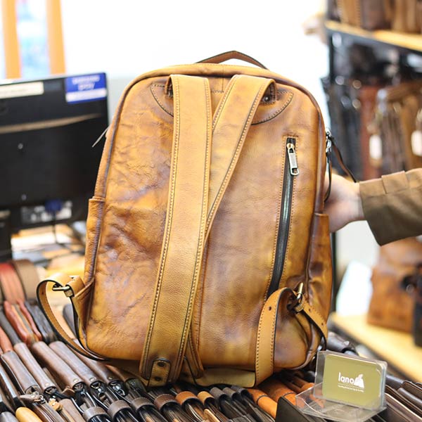 Balo nam da bò Lano cao cấp mẫu mới 2019 - mặt sau