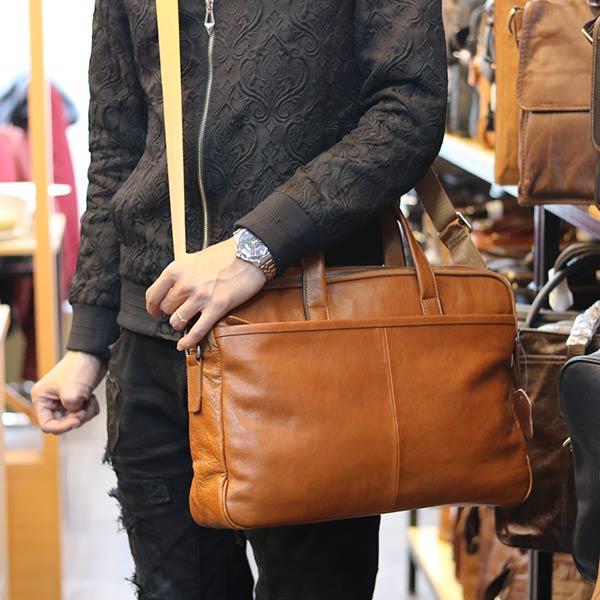 Cặp da nam công sở cao cấp Lano da bò thật CD84 đeo chéo