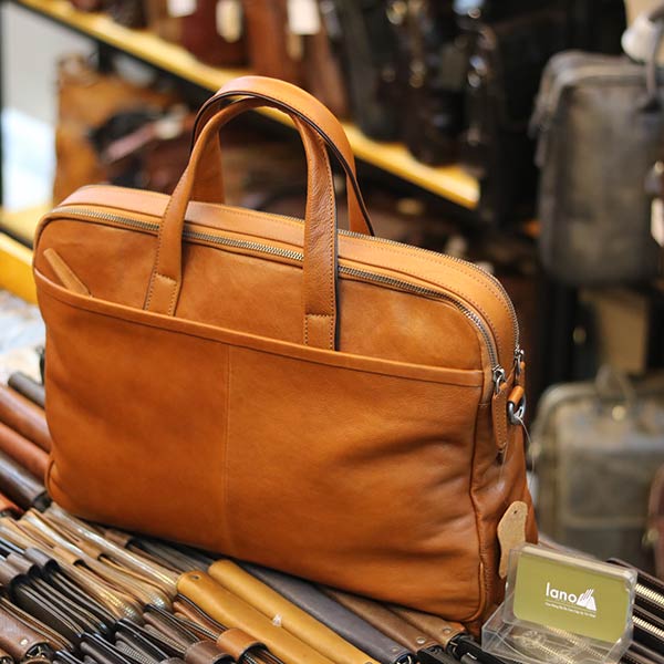 Cặp da nam công sở cao cấp Lano da bò thật CD84 góc nghiêng