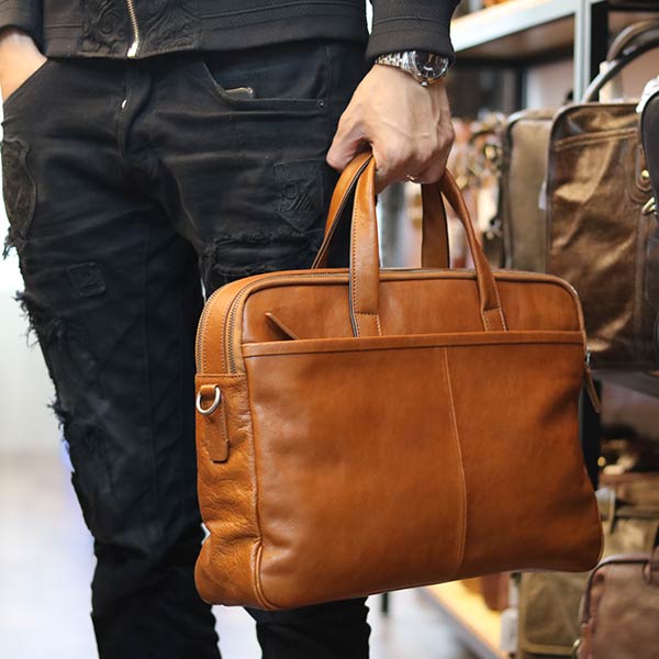 Cặp da nam công sở cao cấp Lano da bò thật CD84 kiểu dáng xách tay